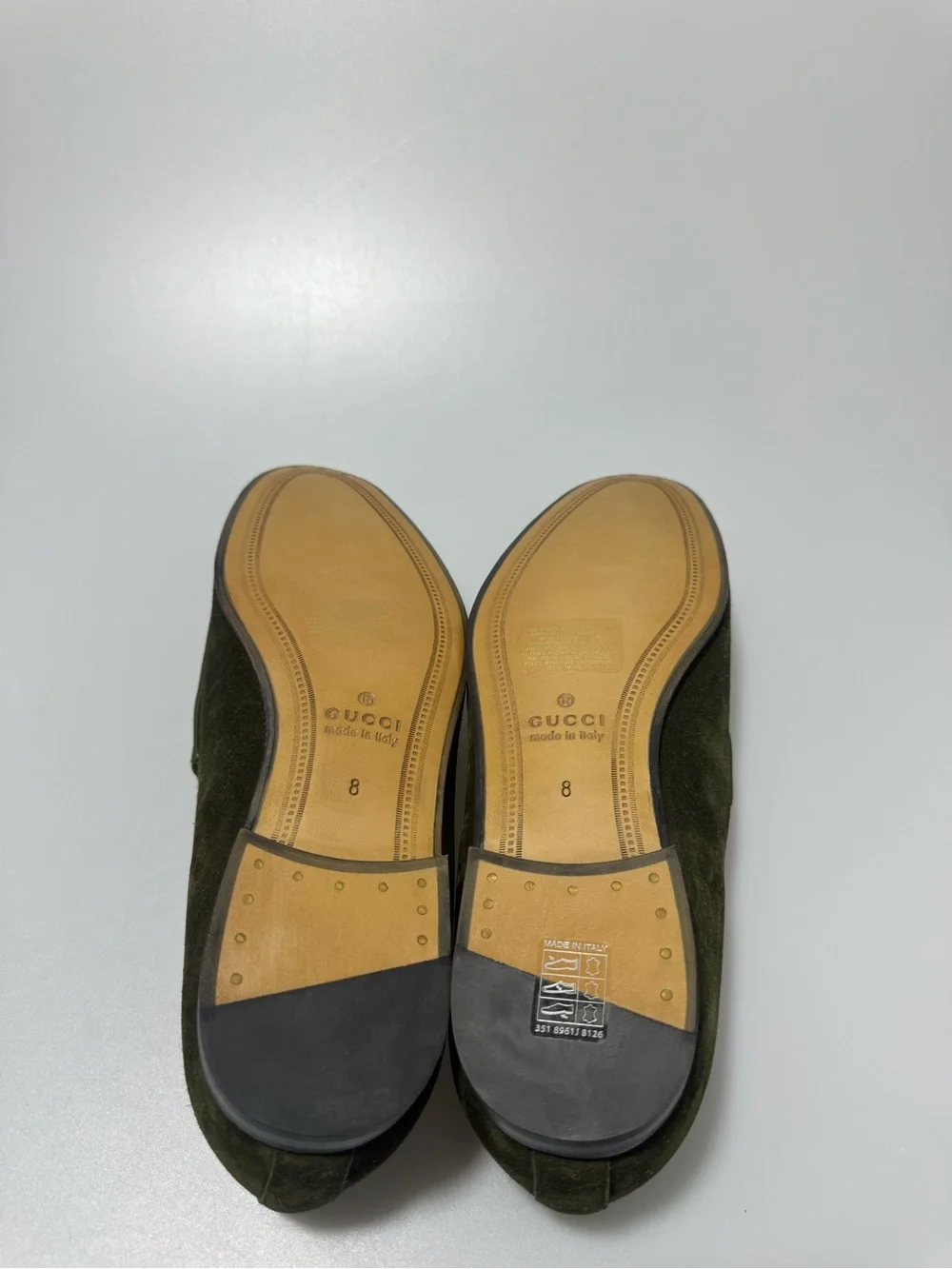 Gucci Jordy Loafers Dark Green Suede Men’s GG Size 8